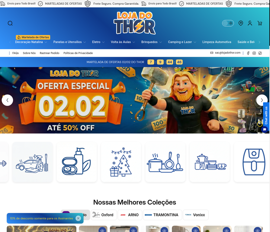 Loja do Thor - E-commerce desenvolvido por Guilherme Ruus